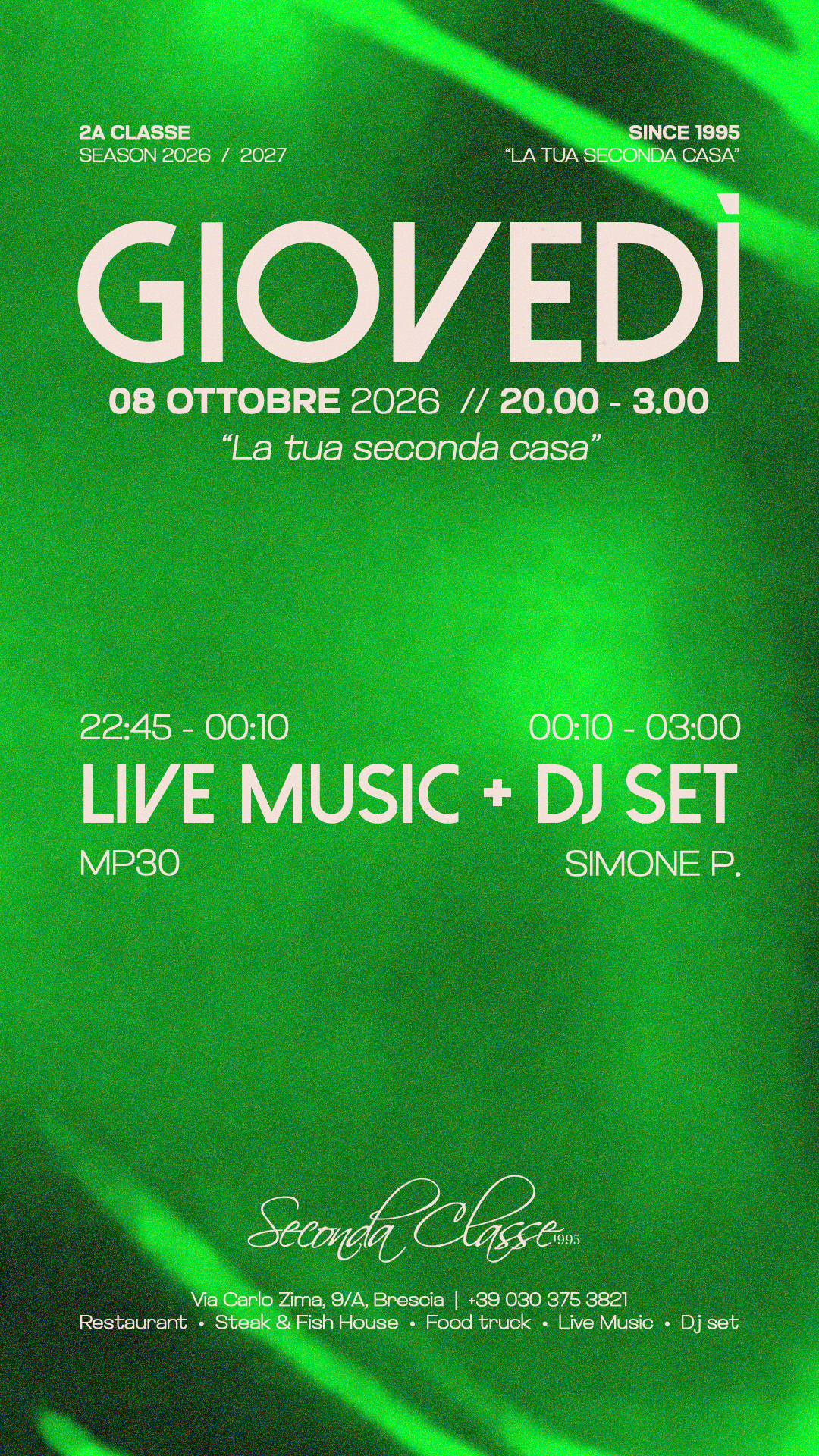 LIVE MUSIC: MP30 | DJ SET: SIMONE P.